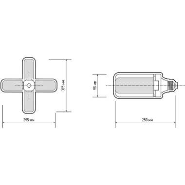 Светильник JazzWay PPG T95-4p AGRO 36w FR E27 для растений 5043350