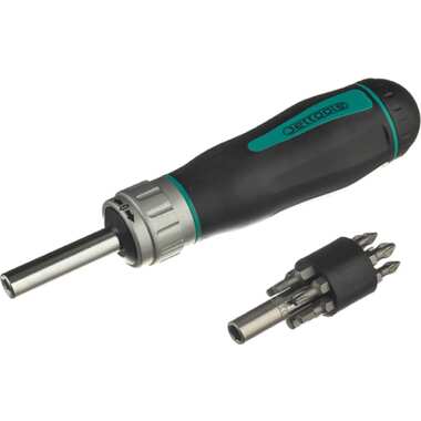 Реверсивная отвертка JETTOOLS 1/4'' с насадками 48 мм, 12 штук W-4314