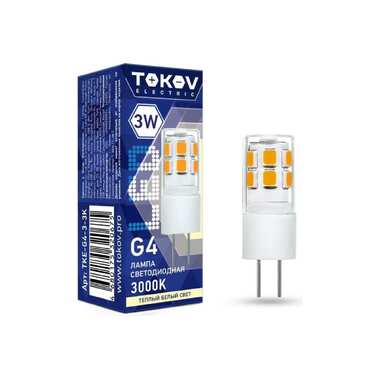 Светодиодная лампа TOKOV ELECTRIC 3Вт Capsule 3000К G4 220-240В TKE-G4-3-3K