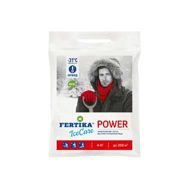 Противогололедный реагент Fertika ICECARE POWER 4 кг Ф03551