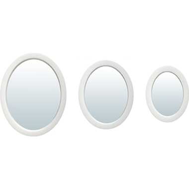 Комплект декоративных зеркал QWERTY Неаполь белый 3 шт, диаметр зеркал 26/20/15 см 74068