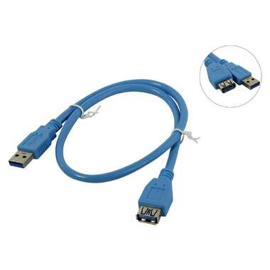 Кабель удлинитель 5bites USB3.0 AM - USB 3.0 AF, 0.5м UC3011-005F