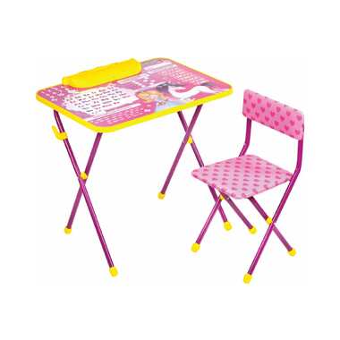 Комплект детской мебели BRAUBERG NIKA KIDS ПРИНЦЕССА розовый, стол + стул, пенал 532635
