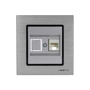Розетка Vesta Electric Exclusive Silver Metallic для сетевого кабеля LAN FRZ00041014SER