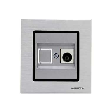 Телевизионная розетка Vesta Electric Exclusive Silver Metallic FRZ00041005SER
