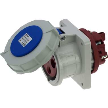 Встраиваемая розетка INPIN 63A/230V/1P+N+E/IP67, фланец 100x107 CA1264