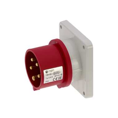 Встраиваемая вилка INPIN 16A/400V/3P+N+E/IP44, фланец 86x86 CA815