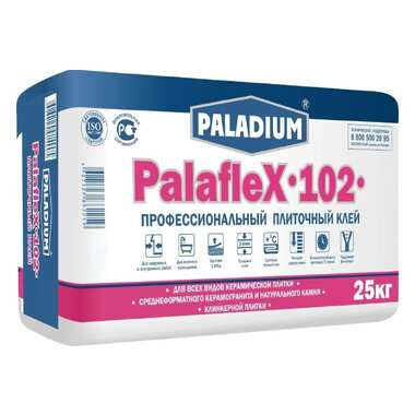 Плиточный клей PALADIUM PalafleX-102 Профессиональный класс C1T, 25 кг PL-102/25