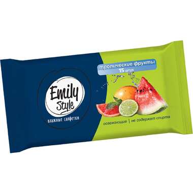 Влажные салфетки Emily Style тропические фрукты, упаковка 15 шт 218429