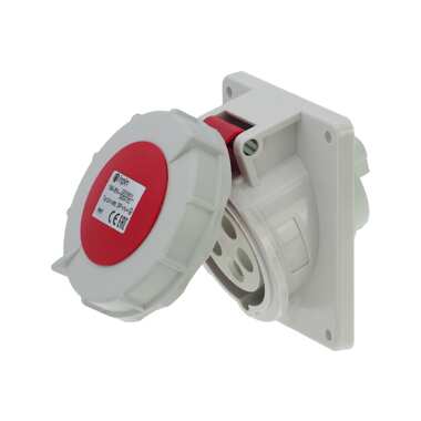 Встраиваемая наклонная розетка INPIN 16A/400V/3P+N+E/IP67, фланец 92x100 CA1485