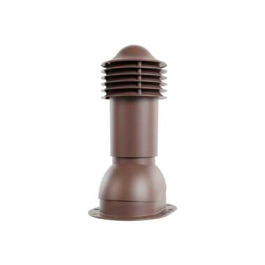 Вентиляционная труба для готовой мягкой и фальцевой кровли Viotto диаметр 110 мм, высота 550 мм, утепленная, коричневый шоколад RAL 8017 07.506.01.01.06.600.8017