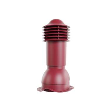 Вентиляционная труба для металлочерепицы Viotto диаметр 110 мм, высота 550 мм, утепленная, красное вино RAL 3005 07.506.01.01.06.100.3005
