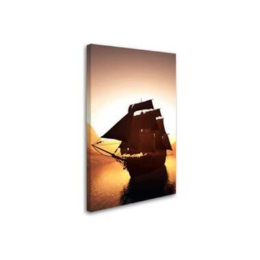 Постер Студия фотообоев Одинокий корабль, 80x50 см 2230213