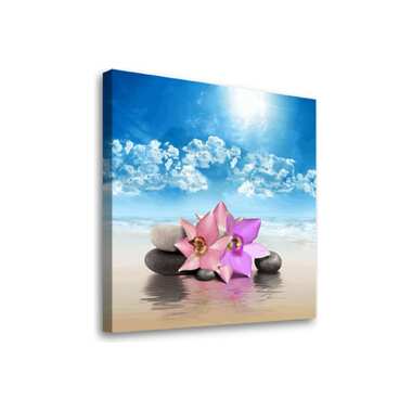 Постер Студия фотообоев Орхидеи на пляже, 50x50 см 2336484
