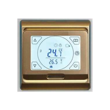 Терморегулятор для тёплого пола ТеплоСофт сенсорный E91.716 золотой 91716/золотой