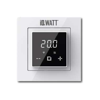 Терморегулятор для теплого пола IQWATT IQ THERMOSTAT D Wi-Fi с Wi-Fi, программируемый, белый/черный 421