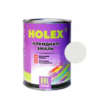 Алкидная автоэмаль HOLEX 201 белая, 0.8 кг HAS-59007