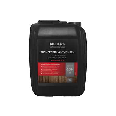 Антисептик-антипирен Medera 140 Concentrate 5 л, II группа огнезащиты, для наружных работ 2020-5