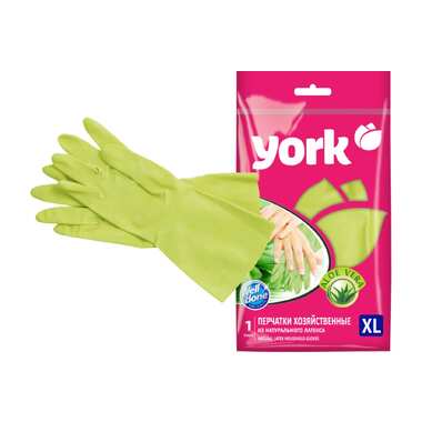 Резиновые перчатки с экстрактом YORK Алоэ р. XL 092290