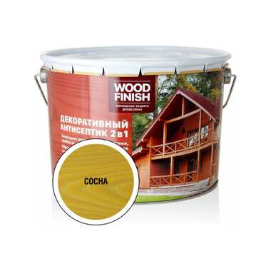 Декоративный антисептик ЗАО Декарт WOOD FINISH для дерева, сосна, 9 л 28485