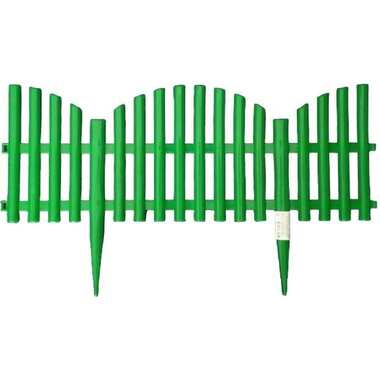Садовое ограждение ПОЛИМЕРСАД Забор декоративный №9, зелёное, 4 шт. ПС-ЗД9-зел