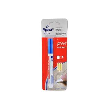 Маркер краска для плиточных швов Flysea Grout Marker 2-4 мм, 3 запасных наконечника, синий FS-53BLUE