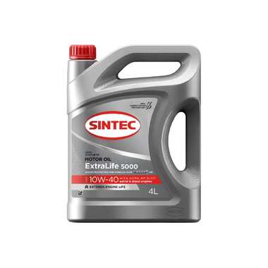 Моторное масло Sintec extralife 5000 sae 10w-40, api sl/cf, acea a3/b4, полусинтетическое, 4 л 600252