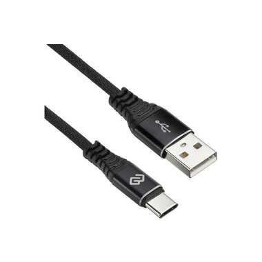 Кабель DIGMA TYPE-C-1.2M-BRAIDED-BLK USB (m)-USB Type-C (m), 1.2 метра, черный, 1 штука в упаковке 1080448