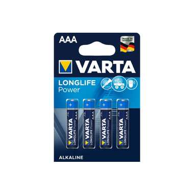 Батарейка Varta LONGLIFE POWER (HIGH ENERGY) LR03 AAA BL4 Alkaline 1.5V (4/40/200) 04903121414