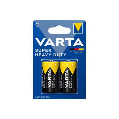 Батарейка Varta SUPERLIFE R14 C BL2 Heavy Duty 1.5V (2014) (2/24/120) 02014101412