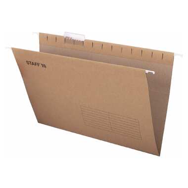 Подвесные папки Staff A4/Foolscap 404x240 мм, до 80 л, комплект 10 шт., крафт-картон 270937