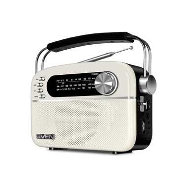 Радиоприёмник SVEN АС SRP-505 белый, 3 Вт, Bluetooth, FM/AM/SW, USB, microSD, AUX, встроенный аккумулятор SV-020439