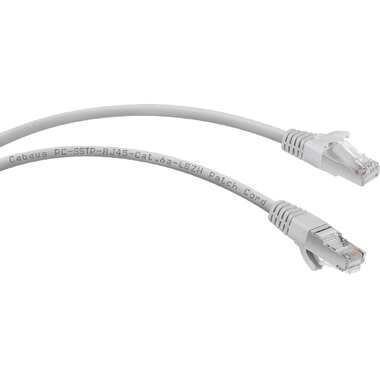 Экранированный патч-корд Cabeus S/FTP, категория 6а (10G), 2xRJ45/8p8c, серый, LSZH, 2м PC-SSTP-RJ45-Cat.6a-2m-LSZH