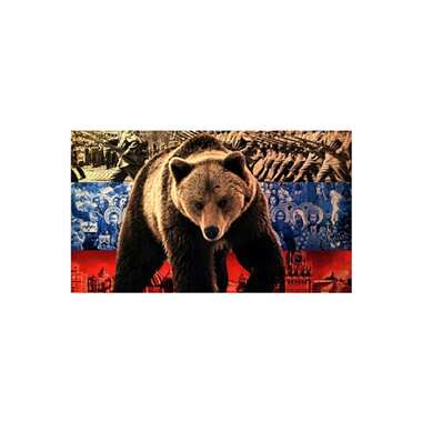 Прямоугольный флаг на липучке "Медведь" фон флаг SKYWAY S09202007