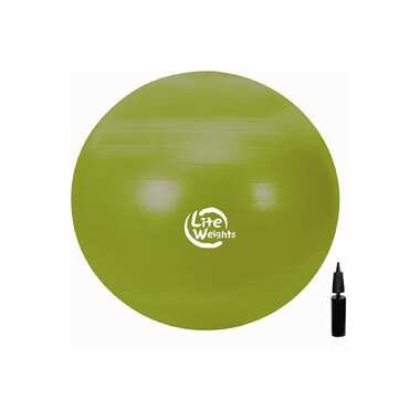 Гимнастический мяч Lite Weights 65 см, антивзрыв, с насосом, салатовый 1866LW