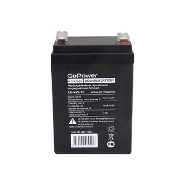 Аккумулятор свинцово-кислотный LA-445/70 4V 4.5Ah GoPower 00-00017386