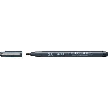 Линер Pentel Pointliner Calligraphy 2 мм 12 шт S20P-C20A черные чернила 708863