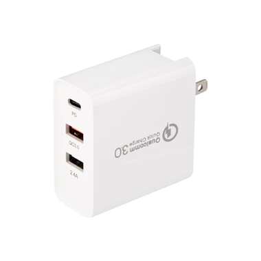 Сетевое зарядное устройство REXANT для iphone/ipad 2xusb+usb type-с, переходник + адаптер, 48w белое 18-2214