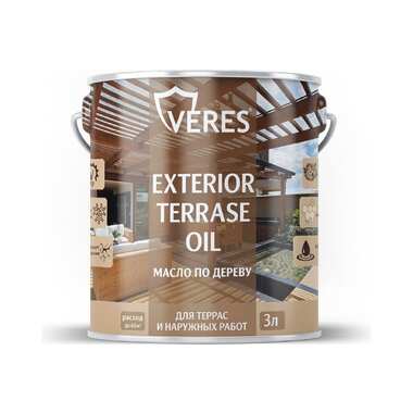 Масло для дерева VERES exterior terrase oil, 3 л, палисандр 255545