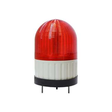 Светосигнальный маячок INNOCONT d=100мм, L=146мм, светодиод(постоянное/мигающее), вращение, зуммер, цвет: красный, 220VAC, IP55. кабель 0,5м SL100B-220-R