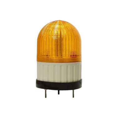 Светосигнальный маячок INNOCONT d=100мм, L=146мм, светодиод(постоянное/мигающее), вращение, зуммер, цвет: желтый, 220VAC, IP55, кабель 0,5м SL100B-220-Y