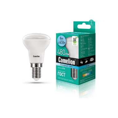 Светодиодная лампа 6Вт, 220В Camelion LED6-R50/845/E14 11659