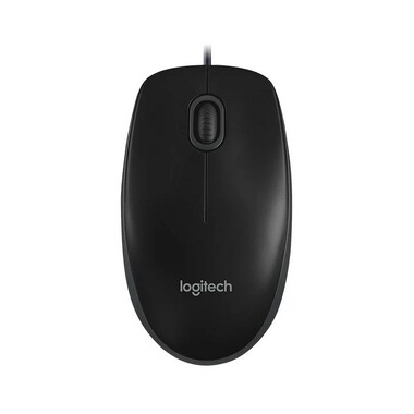 Мышь проводная Logitech B100 black (USB, оптическая, 800dpi, 2but) (910-006605)