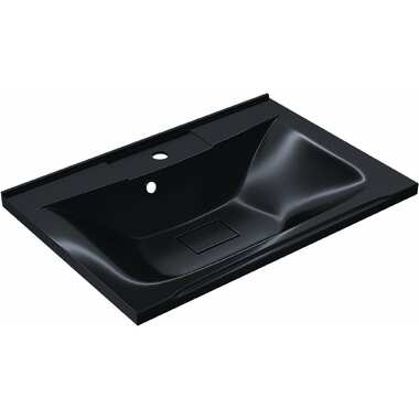 Полувстраиваемая раковина для ванной uperwood Elen, 65 см, с декоративной крышкой, черный металл 291120418