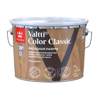 Фасадная лазурь Tikkurila valtti color classic, 9 л, база EC, бесцветная 249248