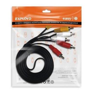 Кабель EXPLOYD EX-K-1482 кабель/3 RCA - 3 RCA/чёрный/3M