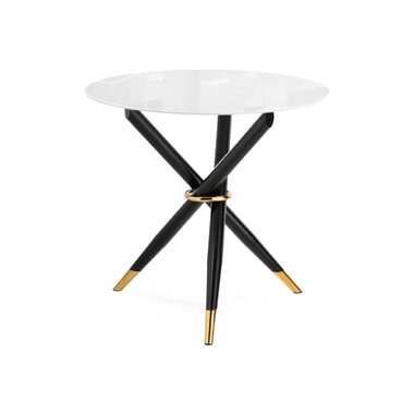 Стеклянный стол Woodville Rock 100x75 см, white/black 15536