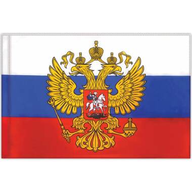 Флаг России Staff 90x135 см, с гербом, прочный, с влагозащитной пропиткой, полиэфирный шелк 550226