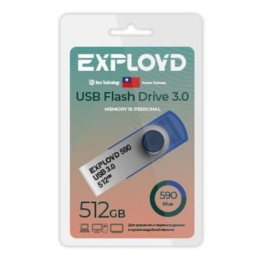 USB флэш-накопитель EXPLOYD EX-512GB-590-Blue USB 3.0