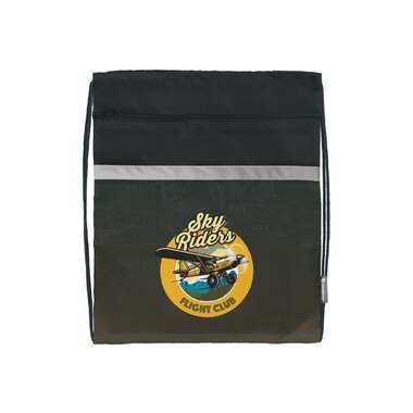 Боьшой мешок для обуви SCHOOLFORMAT SKY RIDER 49x41 см, для мальчиков, с карманом МОБК-САР